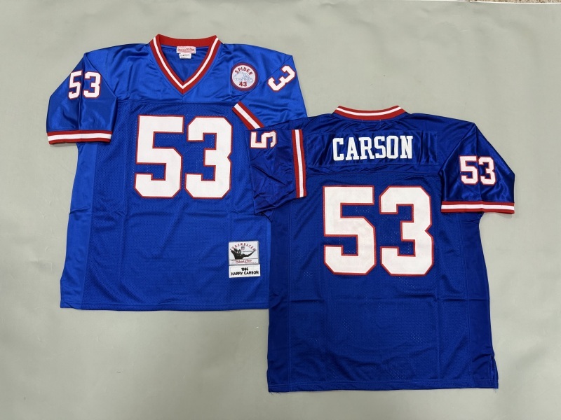 Men 2025 New York Giants #53 Carson blue Throwback Limited NFL Jersey style 001->new york giants->NFL Jersey